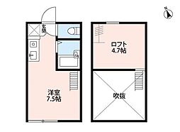 ＳＱＪ 1階ワンルームの間取り
