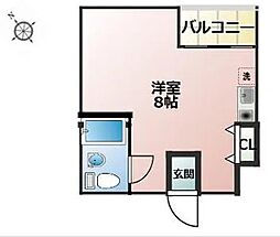 Fボックスハウス ワンルームの間取図画像