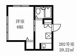 ハイムシオン 1Kの間取図画像