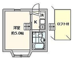 ライフピアフォンテーヌ 1Kの間取図画像