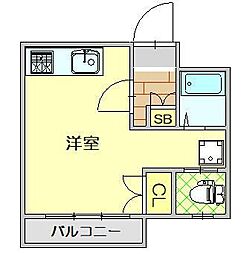 ニューパリア立川マンション石川ビル ワンルームの間取図画像