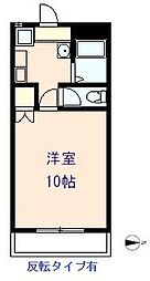 グローバルビル15th 1Kの間取図画像