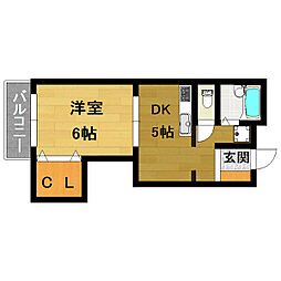 ハイツクレモナ 1DKの間取図画像