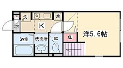 レジス古淵 1階1Kの間取り