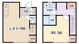 アンジュＢ 1階1LDKの間取り