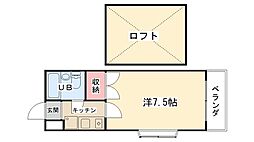 ウィステリアSK 1Kの間取図画像