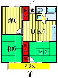 メゾンアルベール 1階3DKの間取り