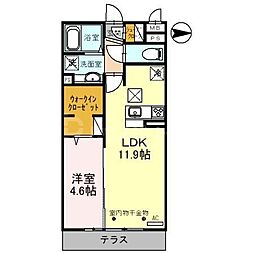 ルピナスV 3階1LDKの間取り