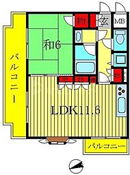 ウィンベルコーラス亀有 2階1LDKの間取り