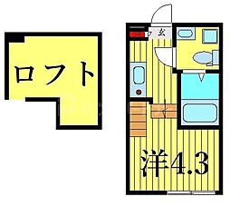 ハーモニーテラス中川IV 1階1Kの間取り