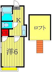 COLONNA　MILIARE 1階1Kの間取り