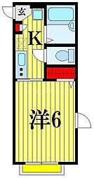 アーク亀有 3階1Kの間取り