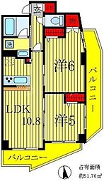 アーク金町レジデンス 5階2LDKの間取り