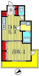 オクドテラス 3階1DKの間取り
