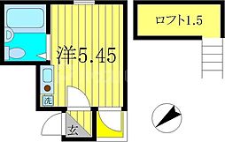 プラチナム 3階ワンルームの間取り