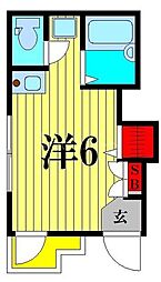 AQUA LUCEI 1階ワンルームの間取り