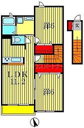 プリムローズ 2階2LDKの間取り