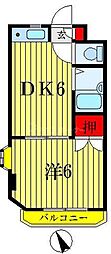 丸武コーポ 2階1DKの間取り