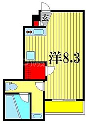 リブリ・かのん 1階ワンルームの間取り
