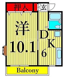 ＦＫハイム 1階1DKの間取り