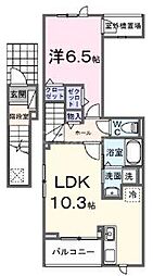 テルマエ大和 2階1LDKの間取り