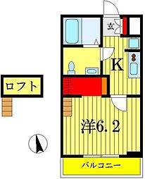 ヴィレッジ京成高砂サウスサイド 1階1Kの間取り