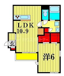 ファーストアベニュー 1階1LDKの間取り