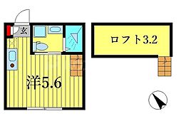 SKフェリス金町 2階ワンルームの間取り