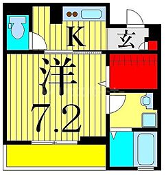 セレシェイラ壱番館 1階1Kの間取り