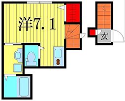 K’s flat 2階ワンルームの間取り