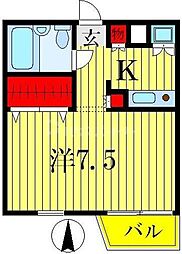 ラフォーレ金町 3階1Kの間取り