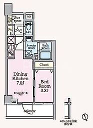 ARKMARKお花茶屋 1DKの間取図画像