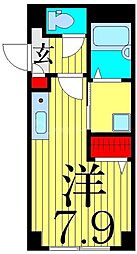 メゾンベルージュ ワンルームの間取図画像