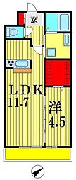 クレールコート 1LDKの間取図画像