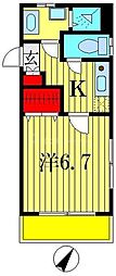ロイヤルアート 1Kの間取図画像