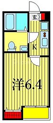 エクセラン柴又 1Kの間取図画像