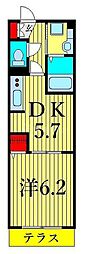 ルリアン北小岩3 1DKの間取図画像