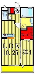 フォルテーヌ4 1LDKの間取図画像