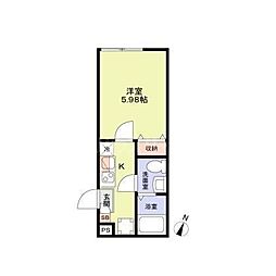 ブランノワール小岩 1Kの間取図画像