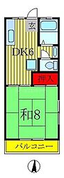 グランベール・桂 1DKの間取図画像