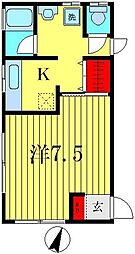 ハイム第3金町 1Kの間取図画像