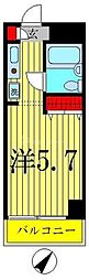 コスモ亀有5 ワンルームの間取図画像