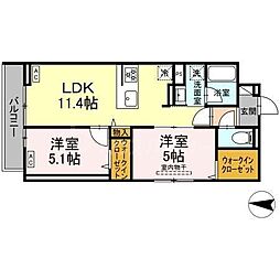 セレスティア柴又II 2LDKの間取図画像