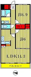 アーバンスクエア 2LDKの間取図画像