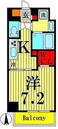 コンフォース堀切 1Kの間取図画像