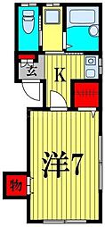 コーポ杉山 1Kの間取図画像