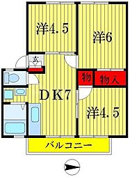 コーポ中村 3DKの間取図画像