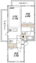 Aoto NANA 2LDKの間取図画像