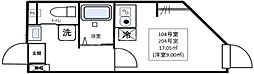 K.F新柴又 ワンルームの間取図画像