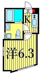 チャムフィールド堀切菖蒲園 1Kの間取図画像